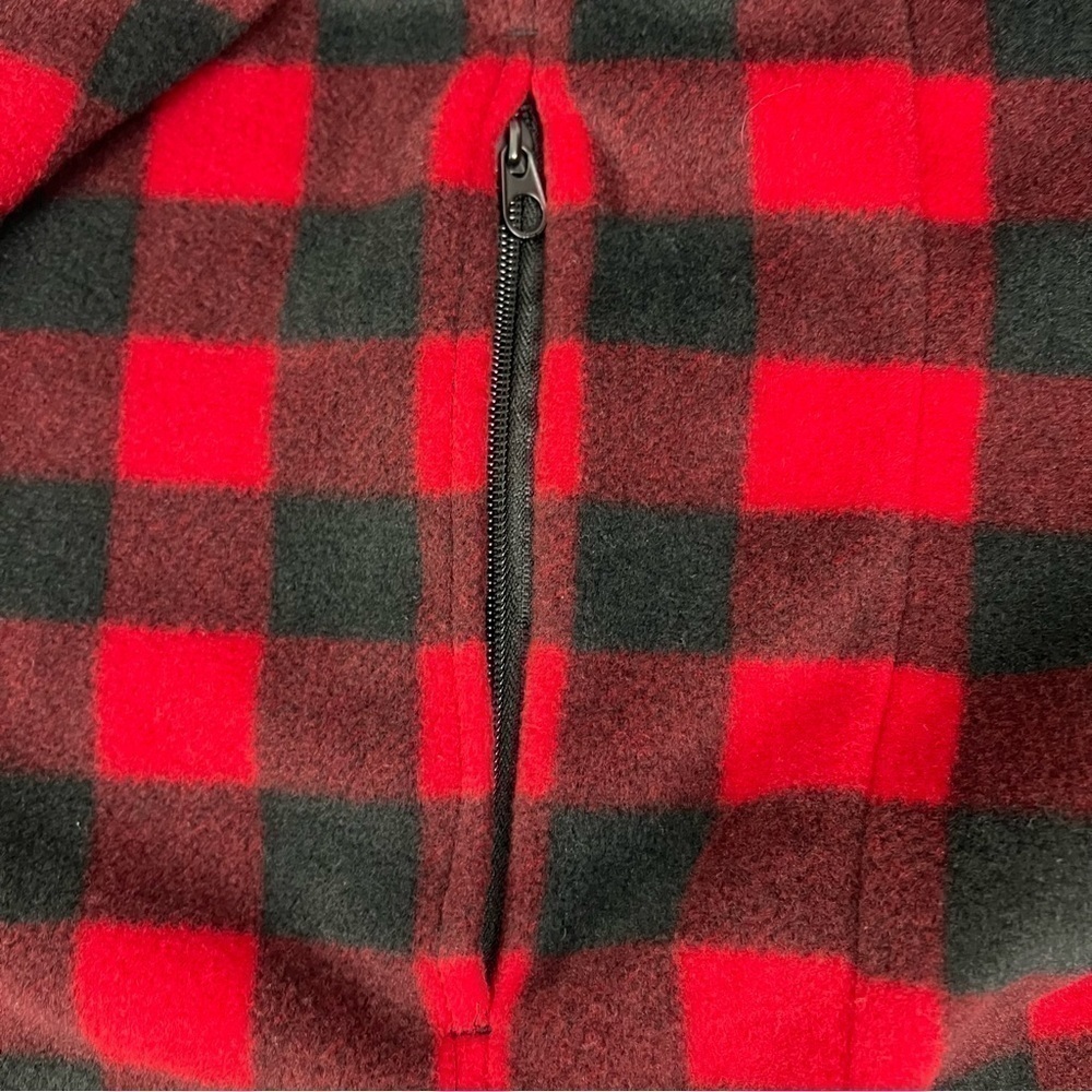 WOOD’N TRAIL Men’s Full Zip Buffalo Plaid Fleece Jacket Sz Small Zip Pockets - Picture 8 of 11